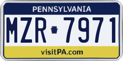 PA license plate MZR7971