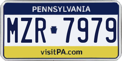 PA license plate MZR7979