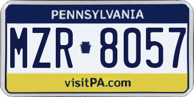 PA license plate MZR8057
