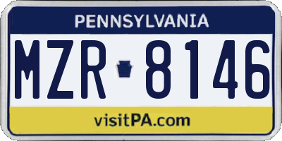 PA license plate MZR8146