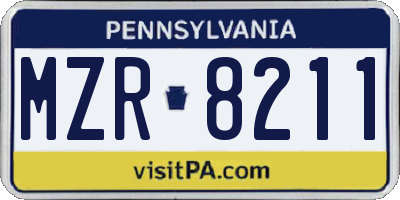 PA license plate MZR8211