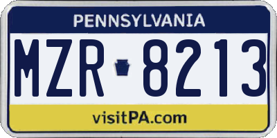 PA license plate MZR8213