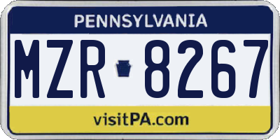 PA license plate MZR8267