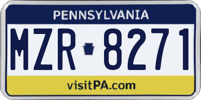 PA license plate MZR8271