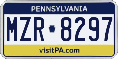 PA license plate MZR8297