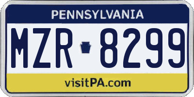 PA license plate MZR8299