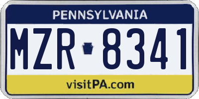 PA license plate MZR8341