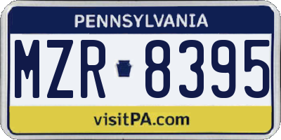 PA license plate MZR8395