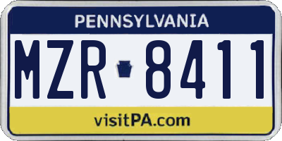PA license plate MZR8411