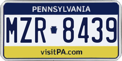 PA license plate MZR8439