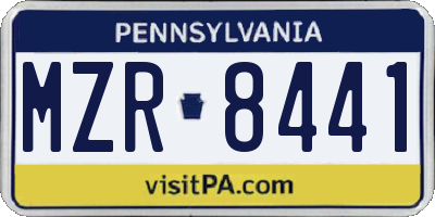 PA license plate MZR8441