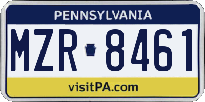 PA license plate MZR8461