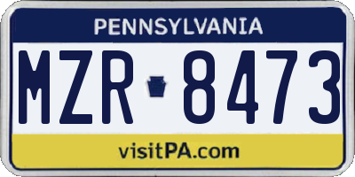 PA license plate MZR8473