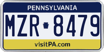 PA license plate MZR8479