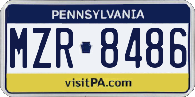 PA license plate MZR8486