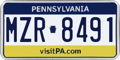 PA license plate MZR8491