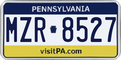 PA license plate MZR8527