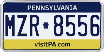 PA license plate MZR8556