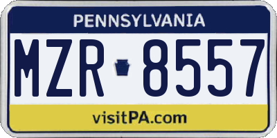 PA license plate MZR8557