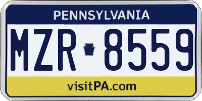 PA license plate MZR8559