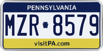 PA license plate MZR8579