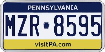 PA license plate MZR8595