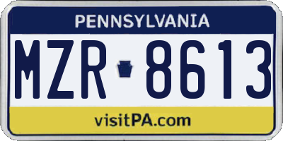 PA license plate MZR8613