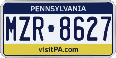 PA license plate MZR8627