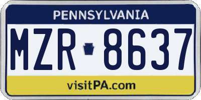 PA license plate MZR8637