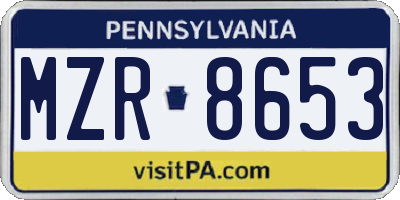 PA license plate MZR8653
