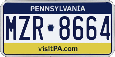 PA license plate MZR8664