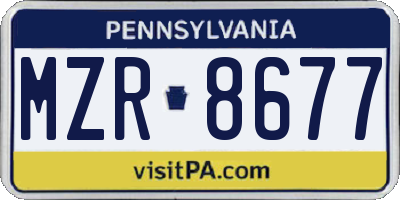 PA license plate MZR8677
