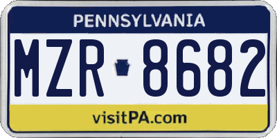 PA license plate MZR8682