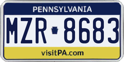 PA license plate MZR8683