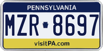 PA license plate MZR8697