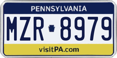 PA license plate MZR8979