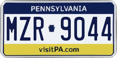 PA license plate MZR9044