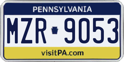 PA license plate MZR9053