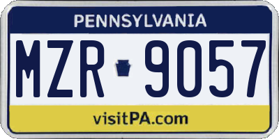 PA license plate MZR9057