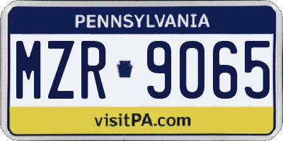 PA license plate MZR9065