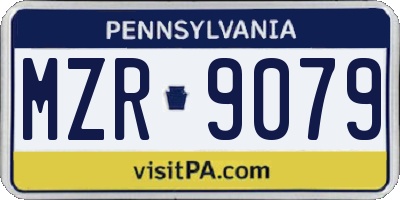 PA license plate MZR9079