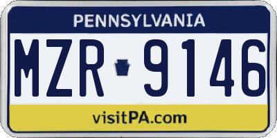 PA license plate MZR9146