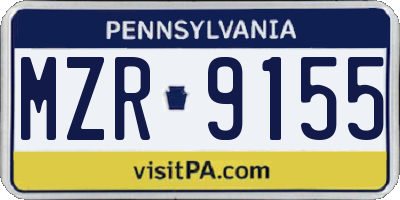 PA license plate MZR9155