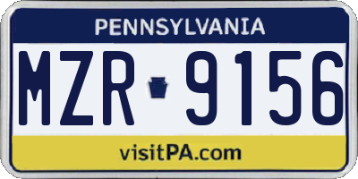 PA license plate MZR9156