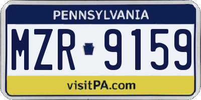 PA license plate MZR9159