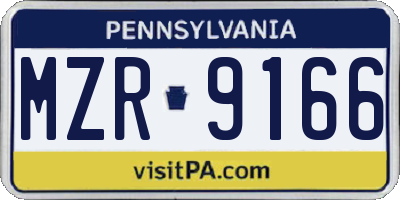 PA license plate MZR9166