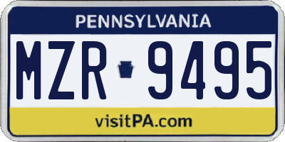 PA license plate MZR9495