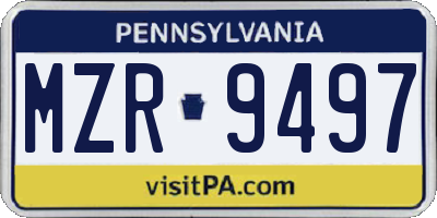 PA license plate MZR9497
