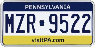 PA license plate MZR9522