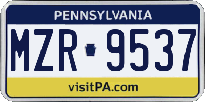 PA license plate MZR9537